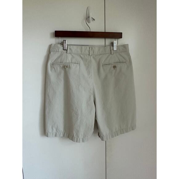 Y2K Mens Chino Khaki Shorts Size W 34 Land's End Twee Summer Preppy Dadcore - Picture 3 of 5